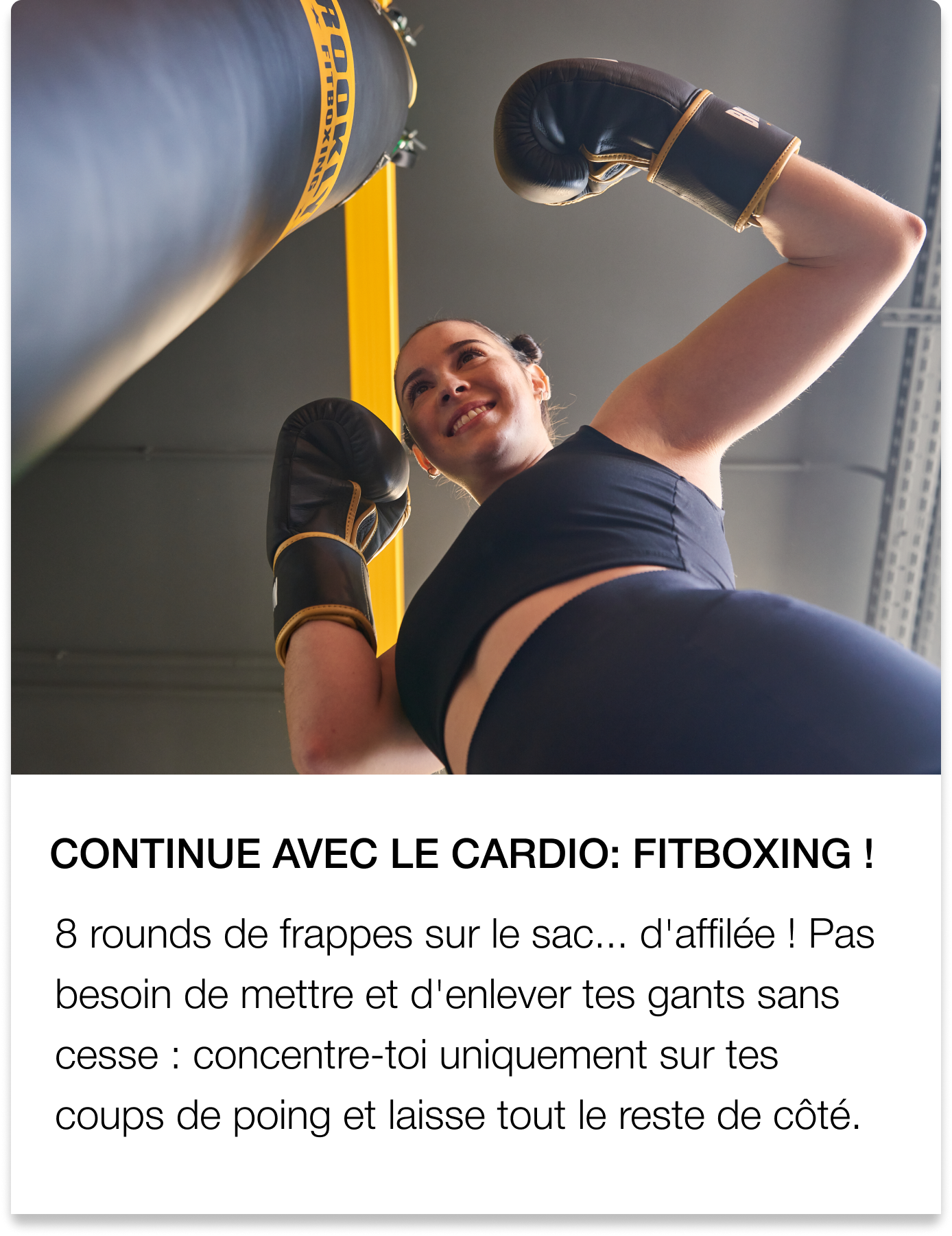 Continue avec le cardio ¡Fitboxing!